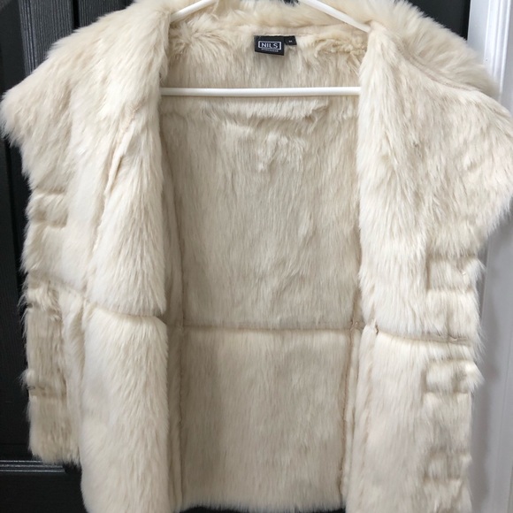 Vintage Nils cream suede and faux fur vest, size medium - Picture 4 of 5